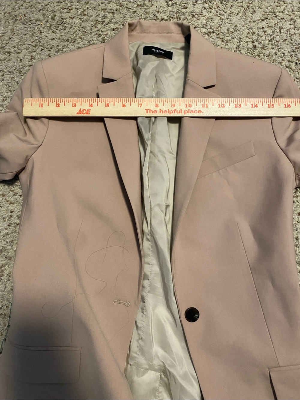 Theory Women's Light Blush Single-Button Blazer - Picture 5 of 6